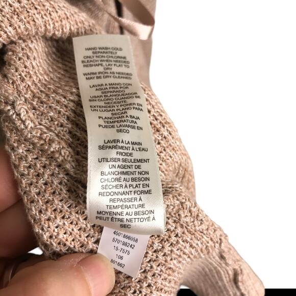 White House Black Market Cardigan Womens XS Beige Knit Fringe Open Front Sweater - Picture 11 of 11